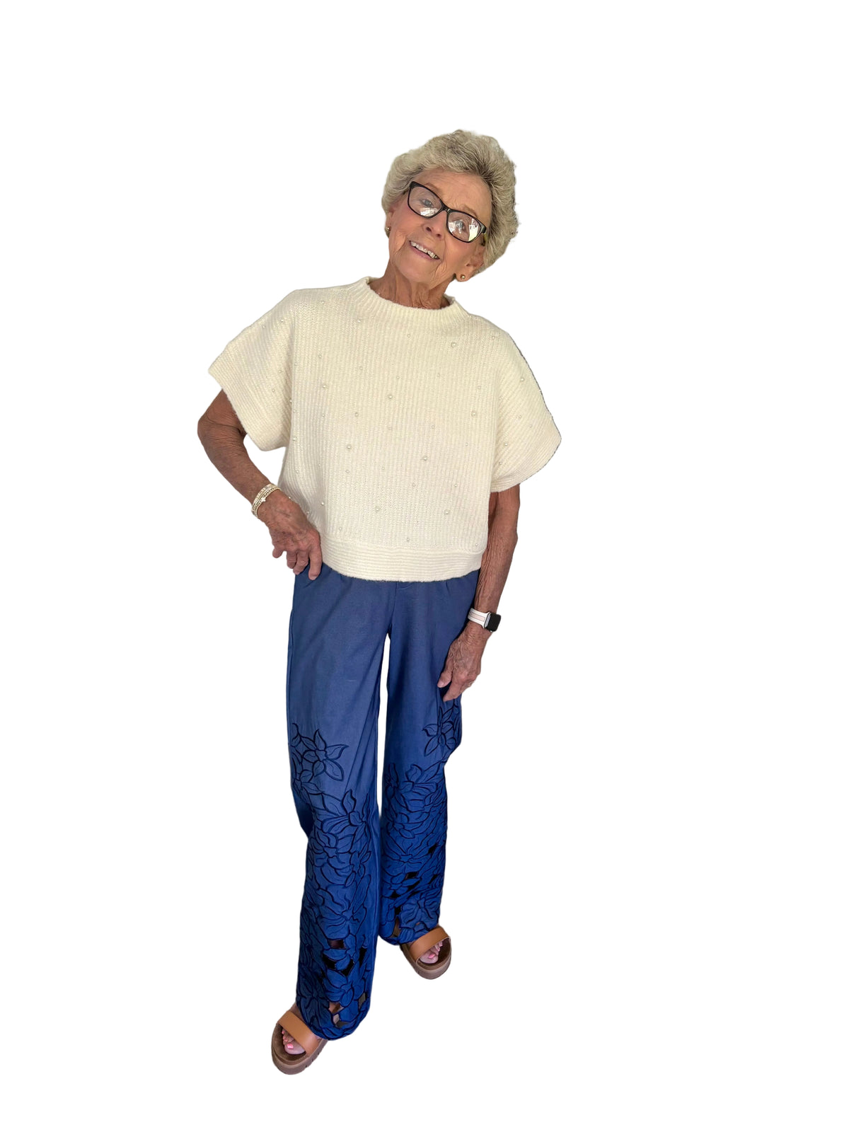 High Waist Hydrangea Pant