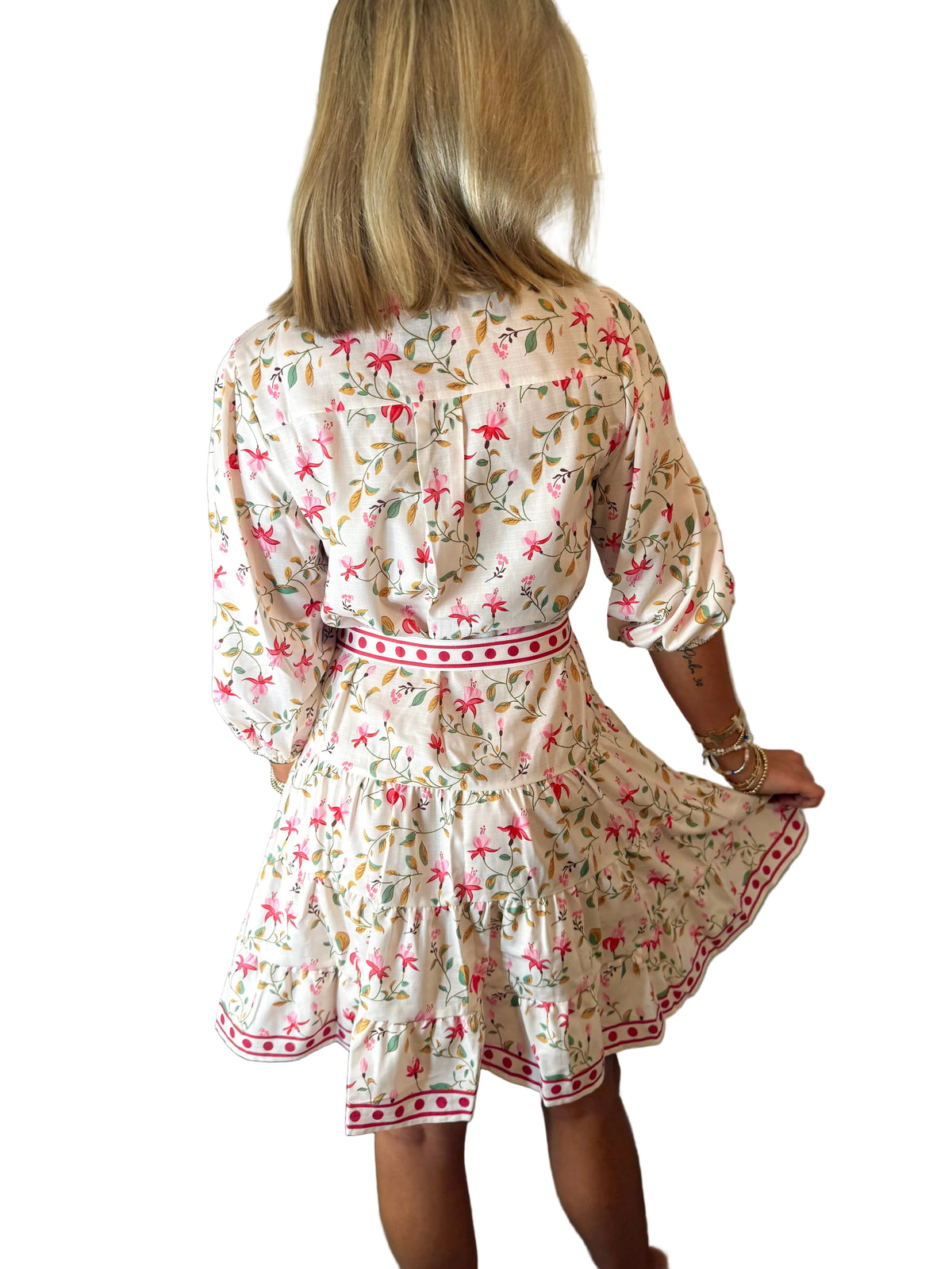 The Garden Party Mini - Floral Belted Dress
