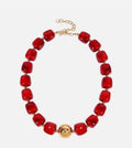 Solid color & one gold bead necklace