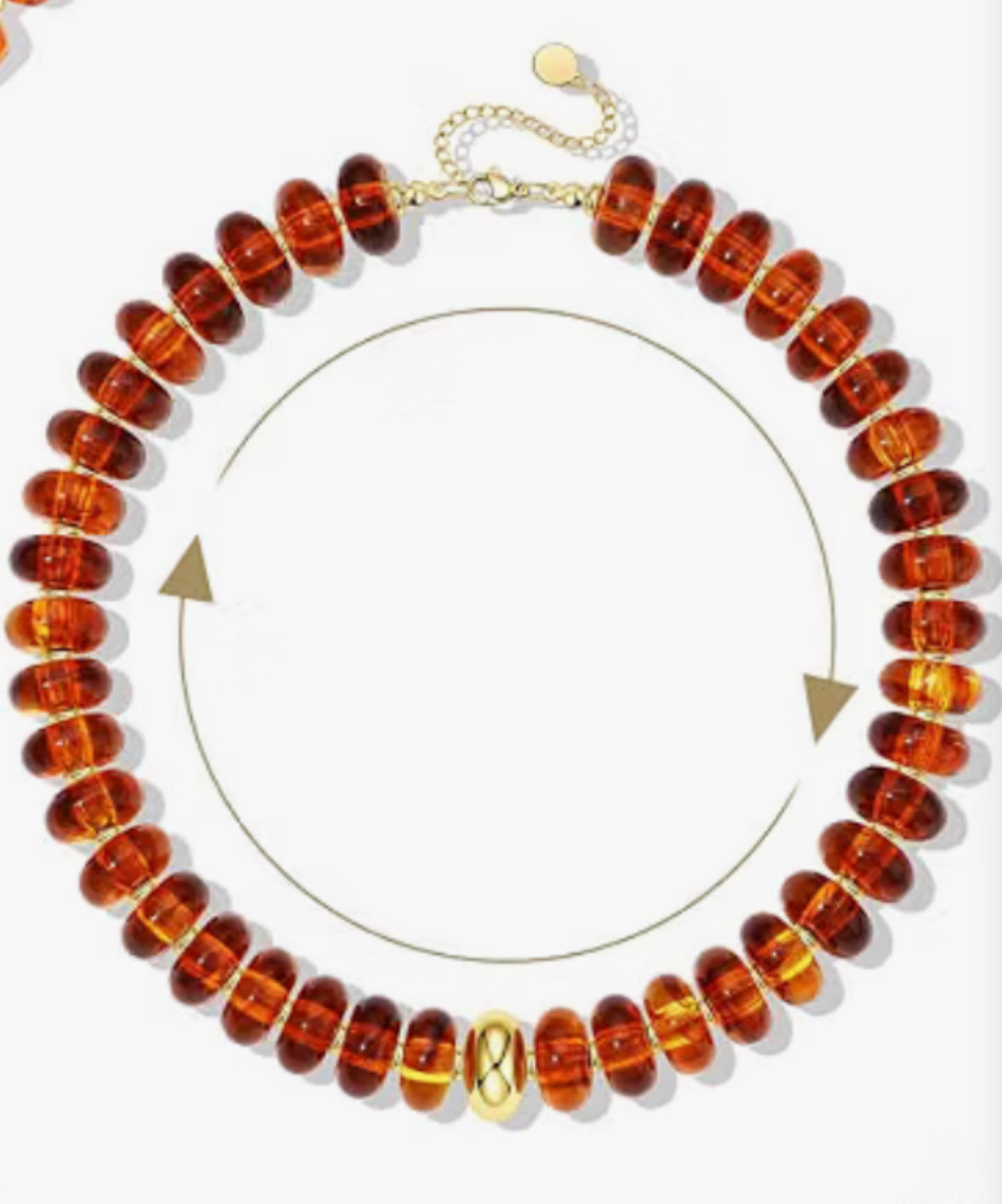 Solid color & one gold bead necklace