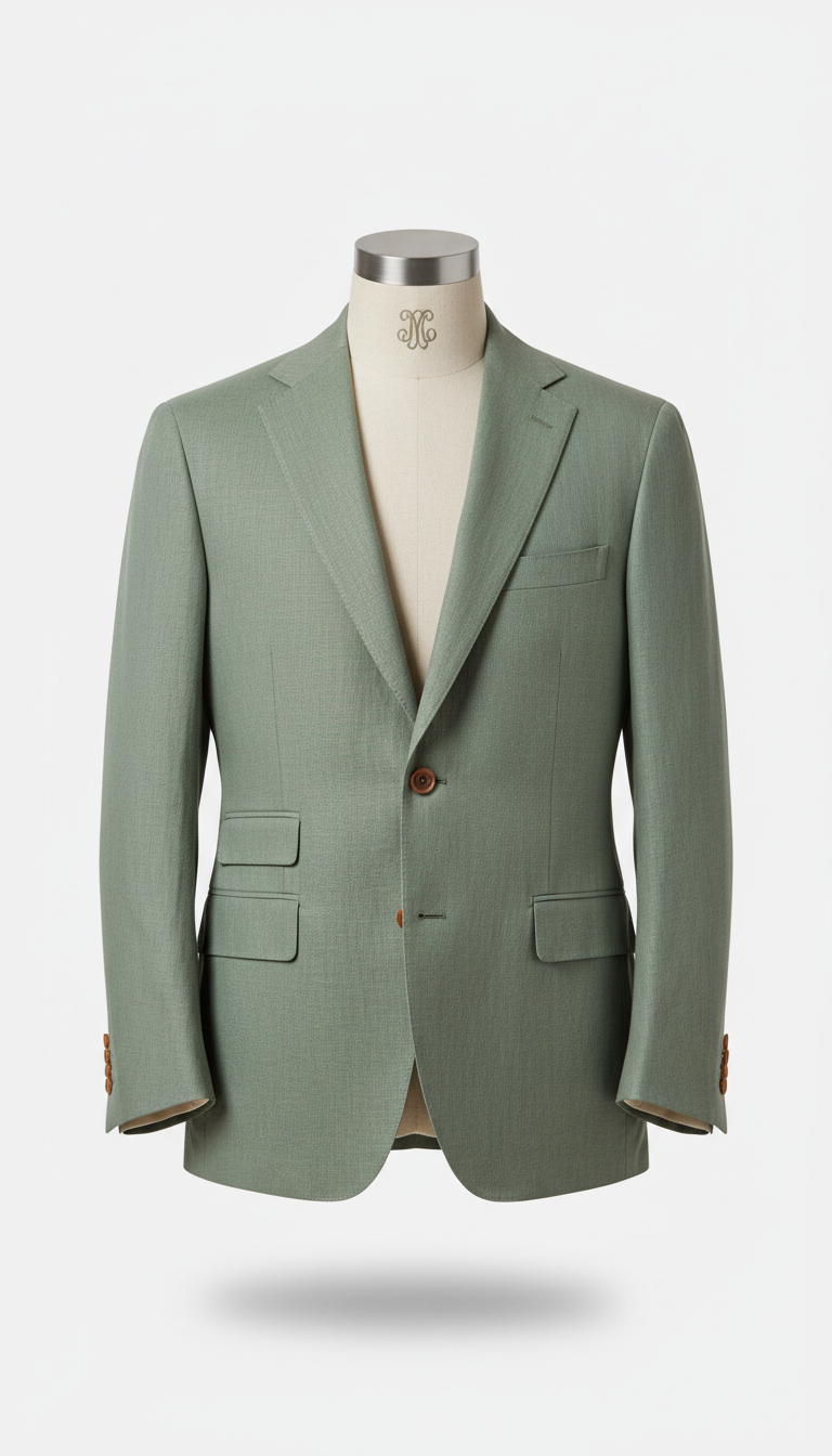 Men’s Linen Blazer with Notched Lapel