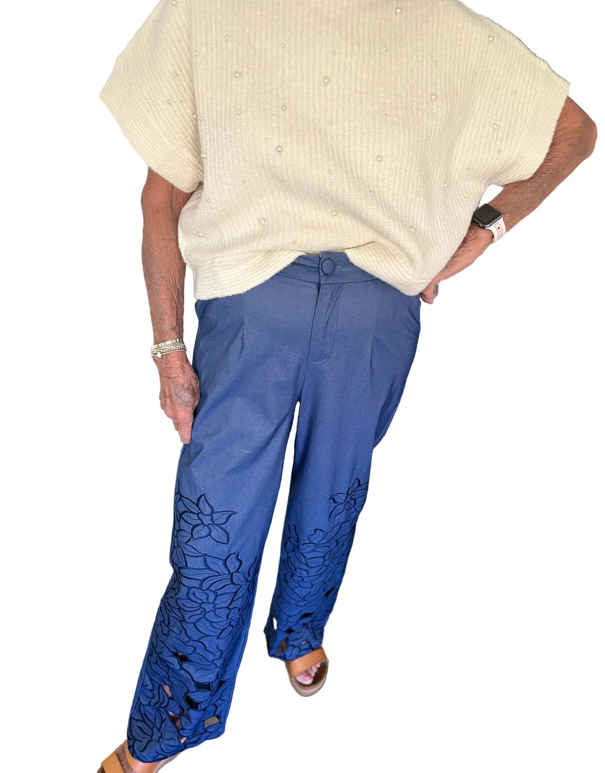High Waist Hydrangea Pant