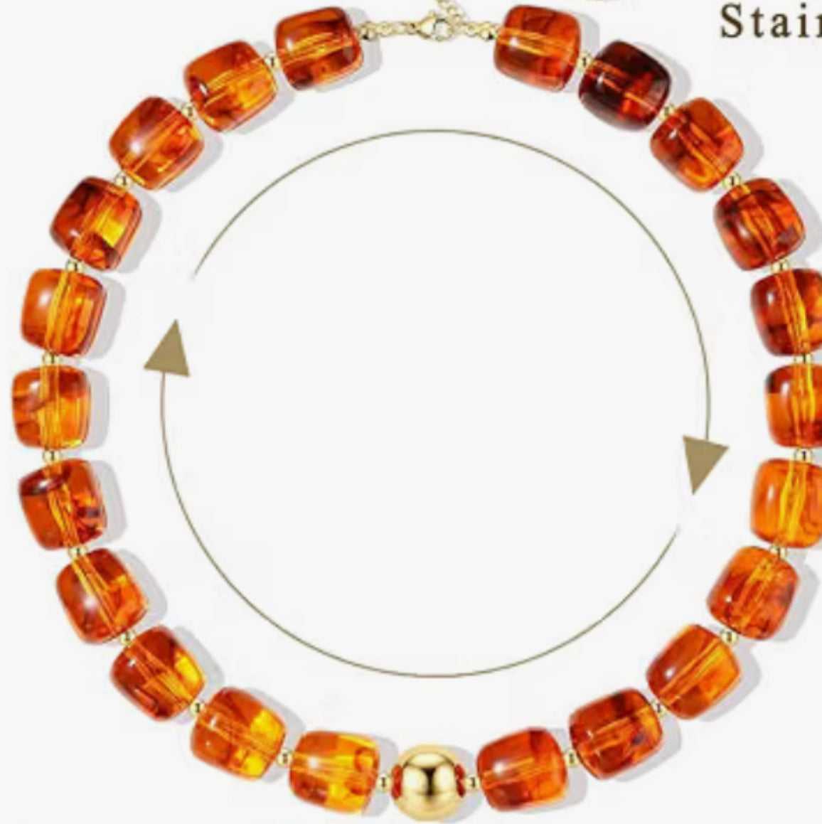 Solid color & one gold bead necklace